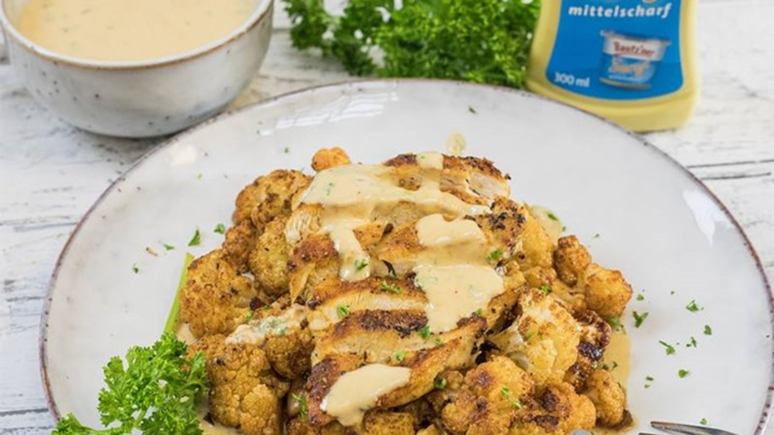 Bautzner Rezepte Hähnchen mit geröstetem Blumenkohl