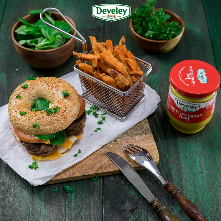 Rezept, Gericht von Develey: Bagel mit mittelscharfem Senf