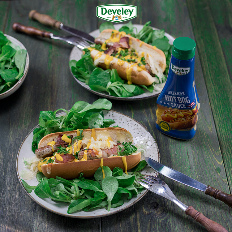 Rezept, Gericht von Develey: Hot Dog mit Hot Dog Sauce