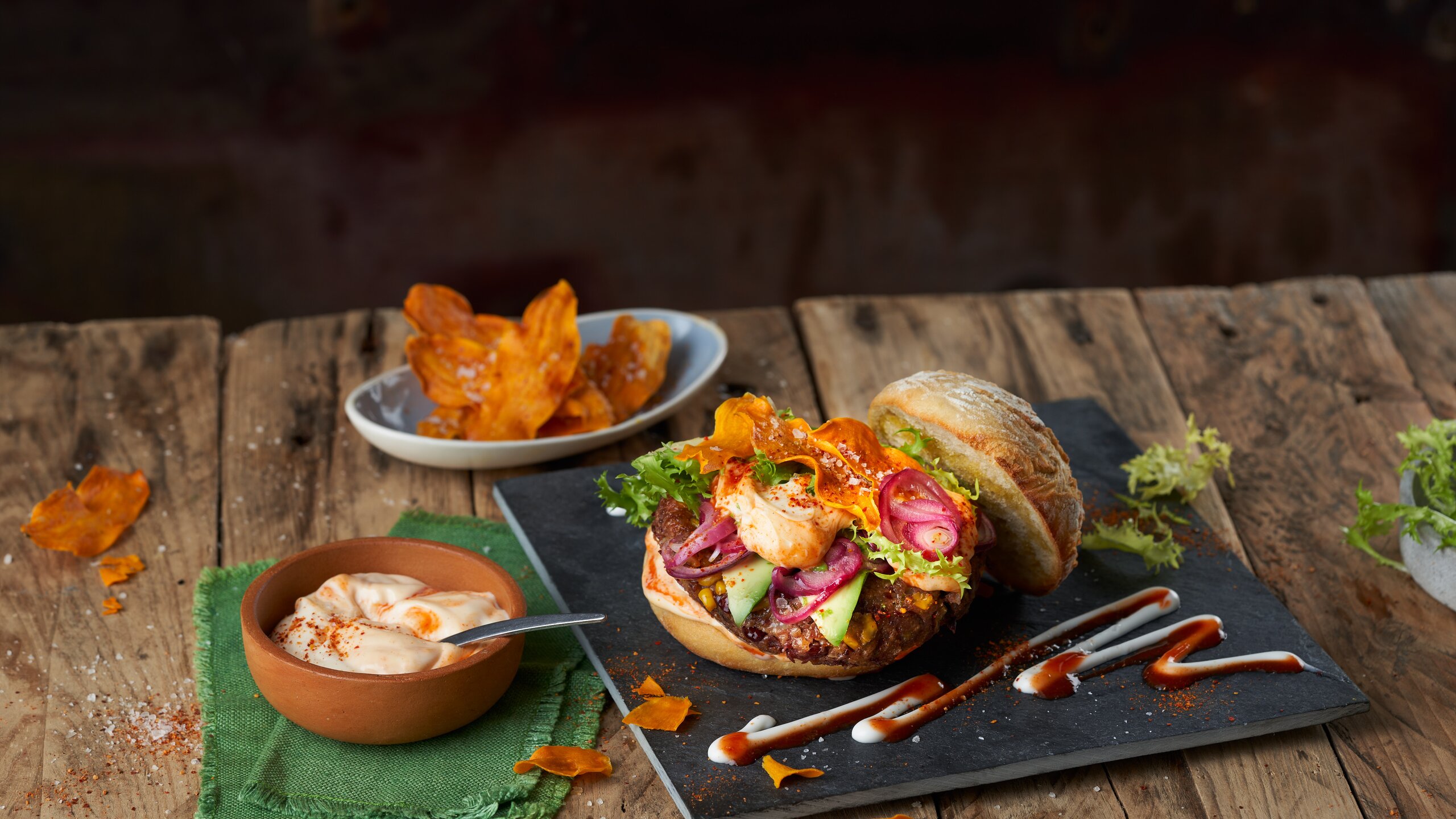 Sauerteig Burger mit Develey Die Leichte