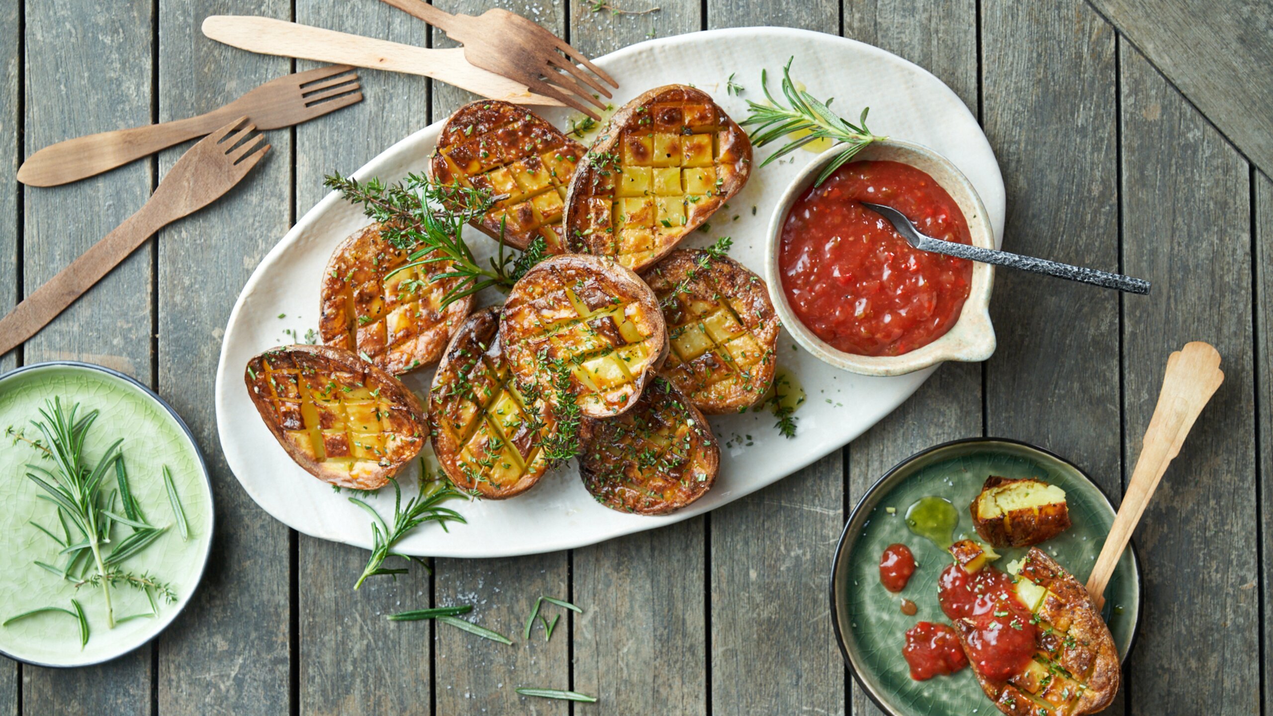 Ofen Kartoffel mit Develey Salsa Sauce