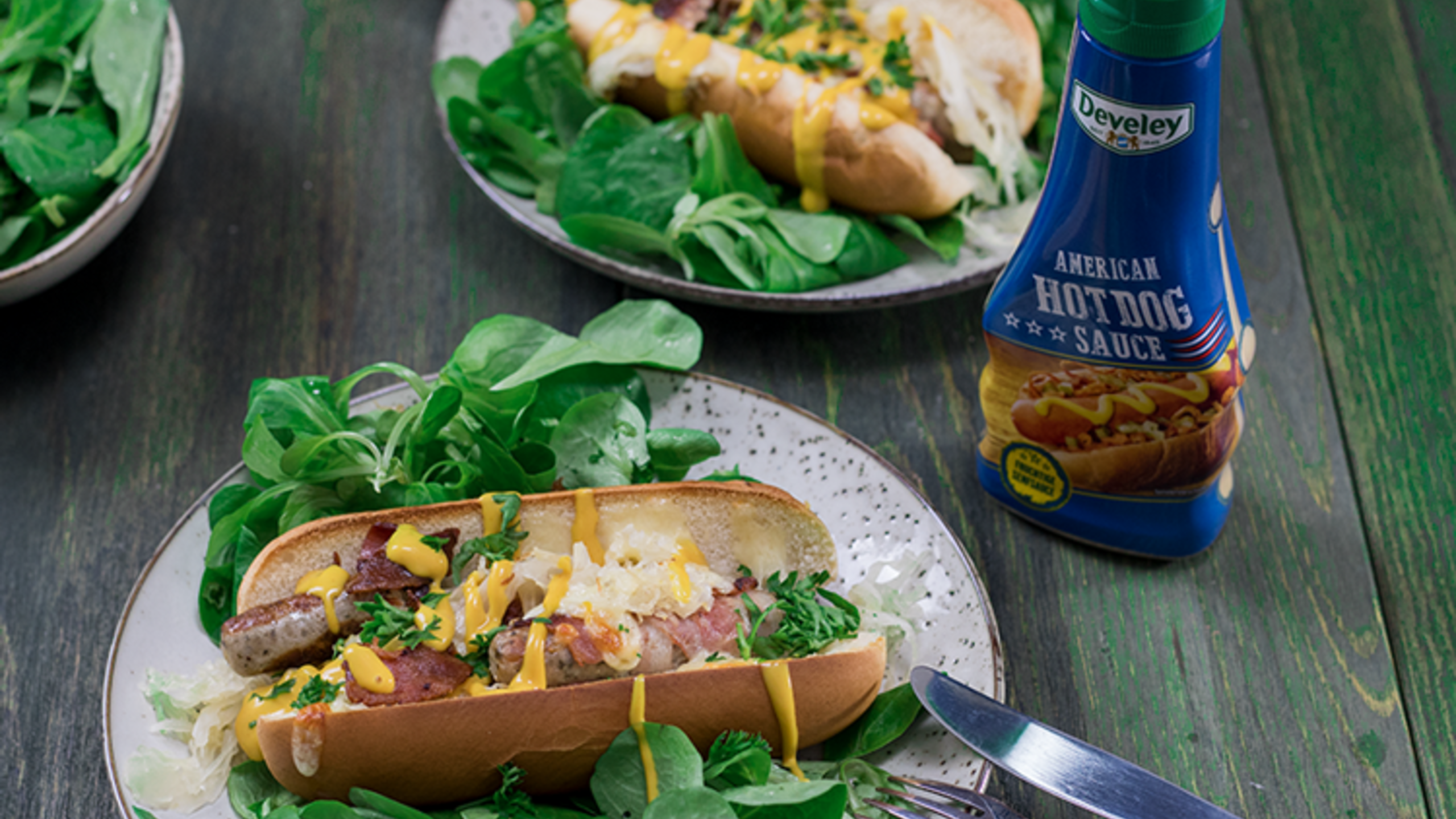 Rezept, Gericht von Develey: Hot Dog mit Hot Dog Sauce