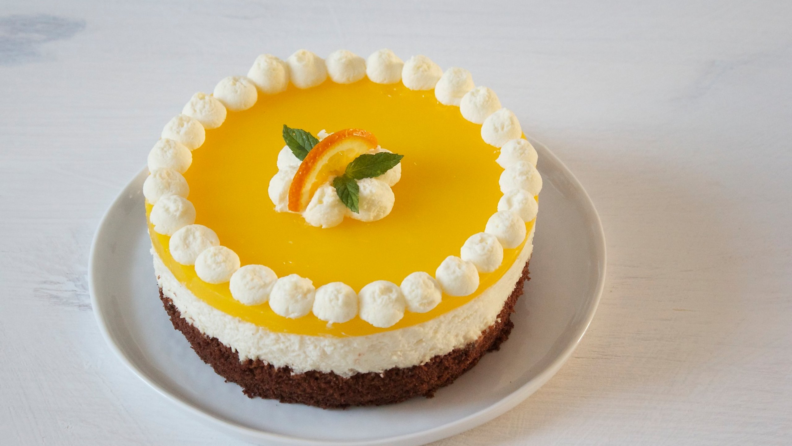 Schokolade-Topfen-Orangen Torte