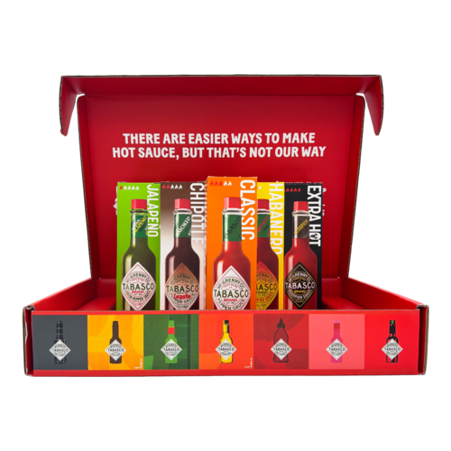 Tabasco Geschenkset innen mit 5x 148ml Flaschen
