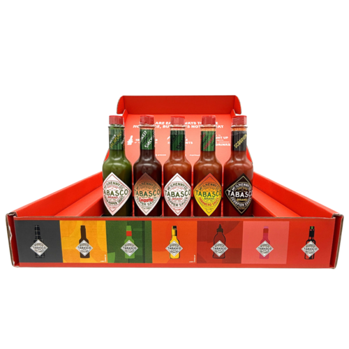 Tabasco Geschenkset innen mit 5x 148ml Flaschen