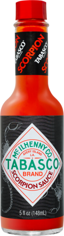 Scharfe Chili Sauce: Tabasco Scorpion Sauce in der 150ml Glasflasche